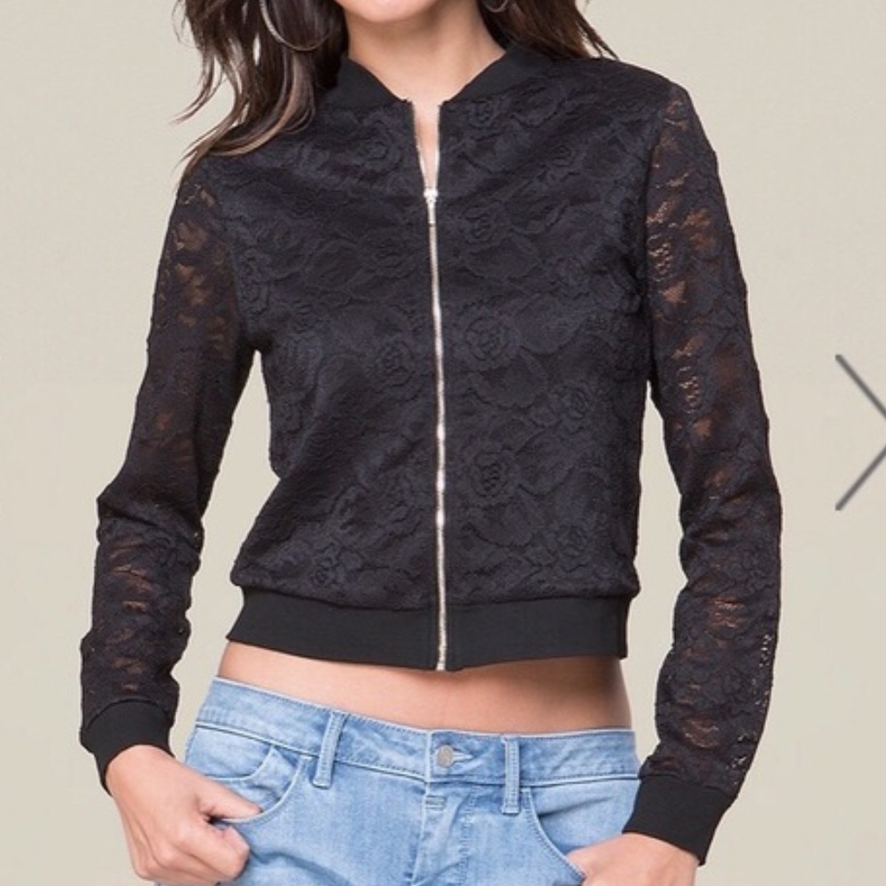Bebe Lace bomber jacket
